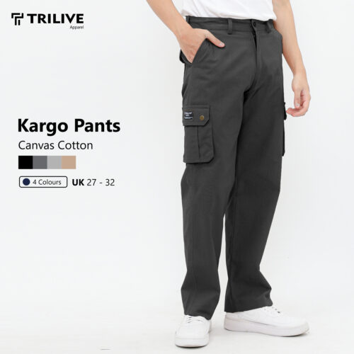 TRILIVE - Celana Cargo Panjang Pria Regular