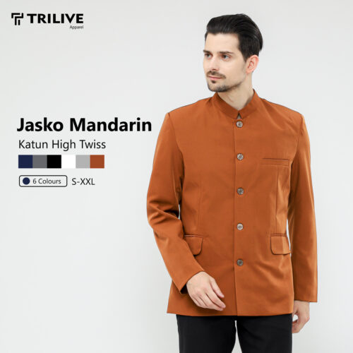TRILIVE - Jasko Jas Koko Model Mandarin Pria Dewasa Hightwiss Kerah Shanghai