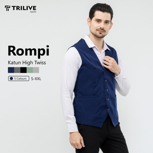 TRILIVE - Rompi Jas Formal Slim Fit Katun Premium