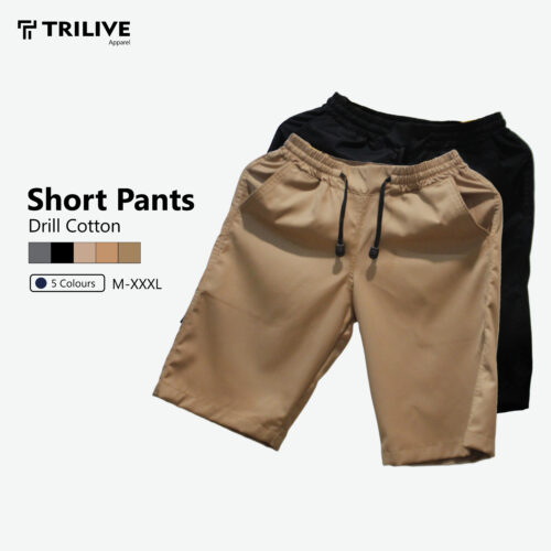 TRILIVE - Celana Pendek Pria Boardshort Polos Santai