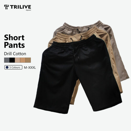 TRILIVE - Celana Pendek Pria Dewasa Bahan Katun