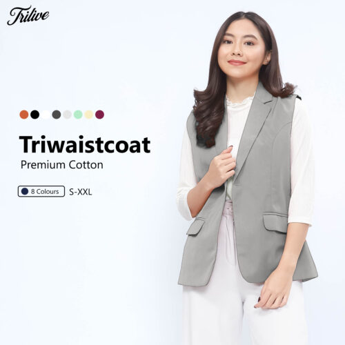 TRILIVE - Jas Blazer Wanita Premium Formal Slimfit untuk Kantoran