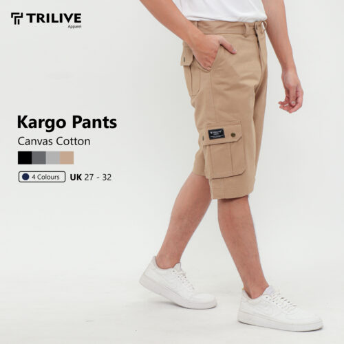 Trilive - Celana Cargo Pendek Pria Premium