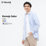 TRILIVE - Kemeja Salur Pria Lengan Panjang Motif Garis